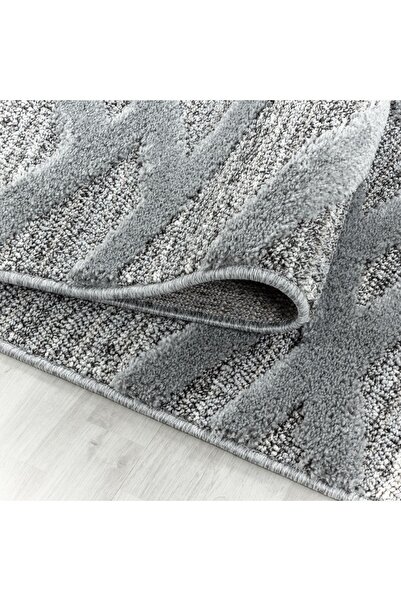 Enva Home Yumoş Post Peluş Shaggy Üst Kalite % 100 Polipropilen Tozumaz Jüt Taban Oda Koridor Halısı 4706 Gri