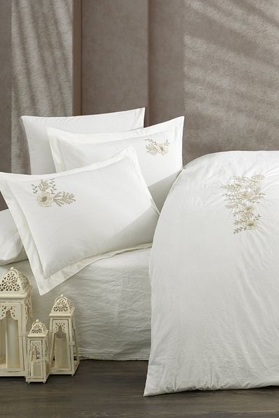 ZEBRA CASA Iperge Double Natural Duvet Cover Set