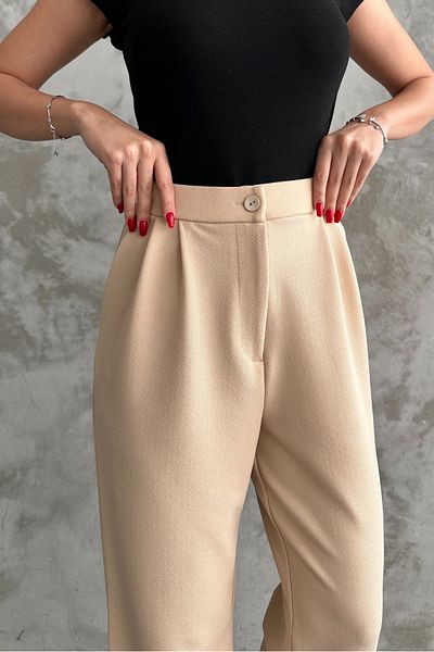 macharel jeans Γυναικείο παντελόνι Palazzo με διπλό πλισέ Lycra New Season