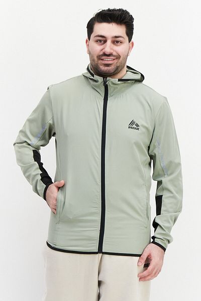 RBX Men Sportswear Fit Long Sleeve Hooded Training Sweatshirt, Sage