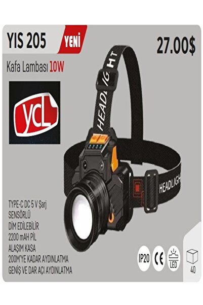 YCL 10 W 3 Modlu Şarjlı Powerbank Özellikli Kafa Lambası - YIS-205