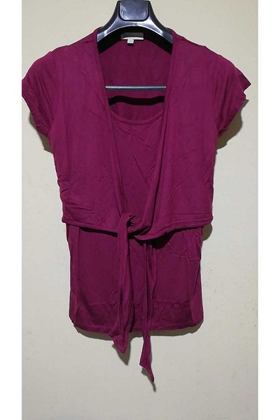 MEGHAN L.A Claret Red Maternity Soft Fabric Blouse with Breastfeeding Features