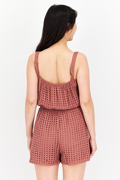 Gentle Fawn Women Eyelet Sleeveless Playsuits, Henna