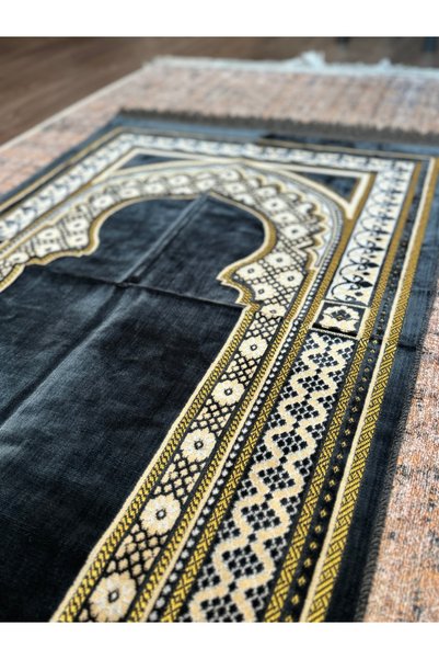 Generic Brand Gray Velvet Prayer Mat