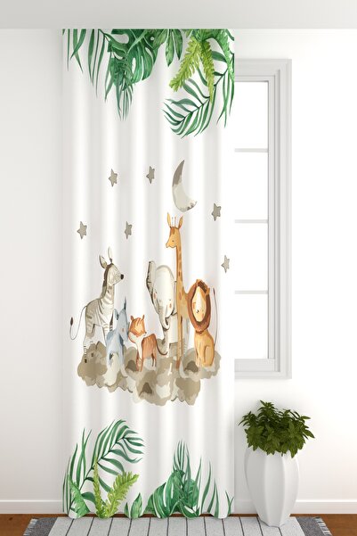 ZÜPER TEKSTİL Güneşlik Perde Çocuk Odası Orman Ve Hayvanlar Çocuk Odası Odası...