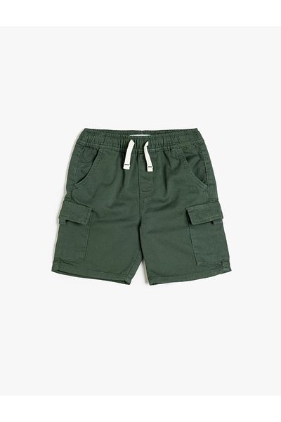 Koton Cargo Shorts with Tie Waist and Side Pockets