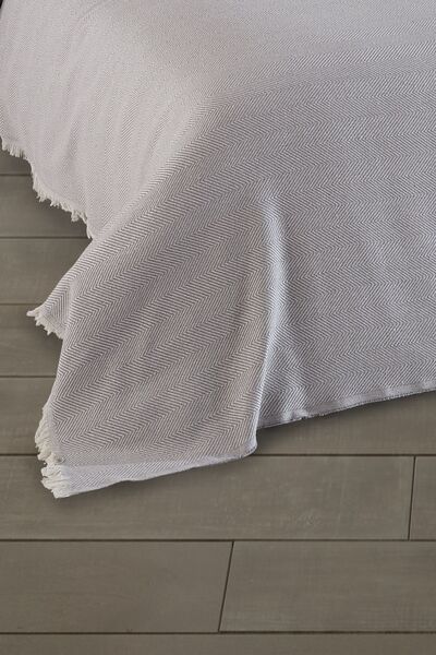 LADYNİL Natural Tek Kişilik Yatak Örtüsü 180x210 Cm Gri
