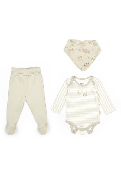 BabyCosy Organic Wear 3-Piece Baby Set - 100% Organic Cotton, Newborn Series - Csy5201