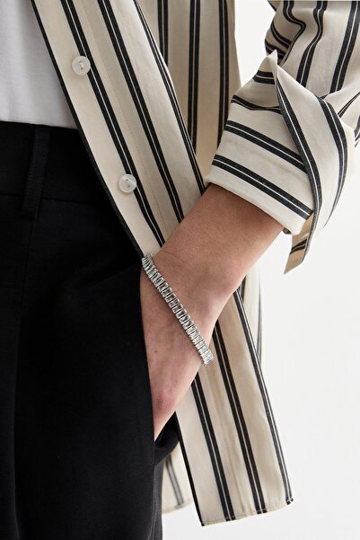 New Obsessions Stainless Steel Luxury Baguette Stone Gold Bracelet