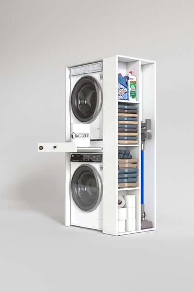 Kenzlife Çamaşır-kurutma Makinesi Dolabı Bacce Sağ Byz 187*090*60 Çekmeceli Banyo