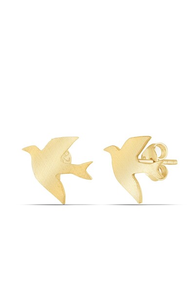 MySilvers Gümüş Minimal Kırlangıç Küpe