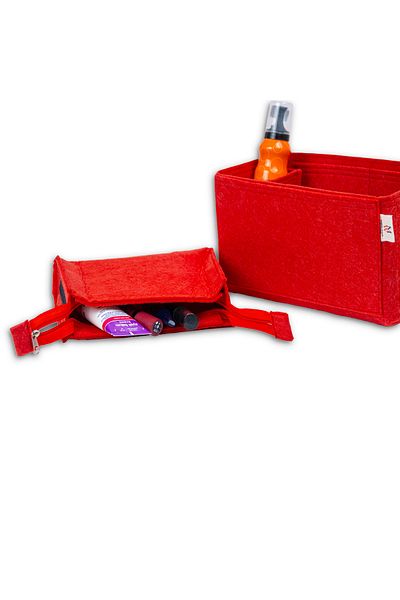 MARJİNAL W CLUB Red Color Jackable Makeup Bag Organizer