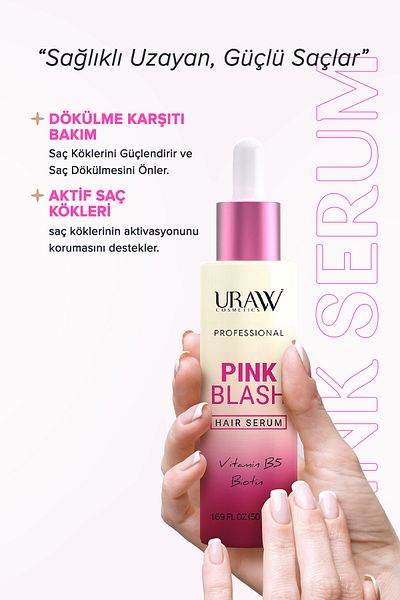 Uraw Pink Blash Hair Serum |   Anti-Hair Loss, Strengthening and Fast Growth Hair Serum