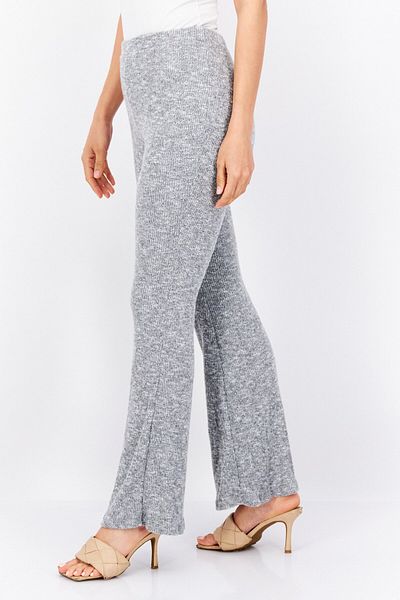 Sage The Label Women Wide Leg Textured Pull On Pants, Grey
