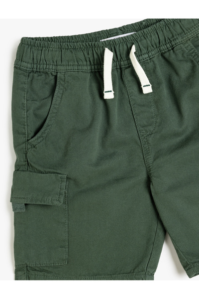 Koton Kargo Şort Beli Bağlamalı Yanları Cepli