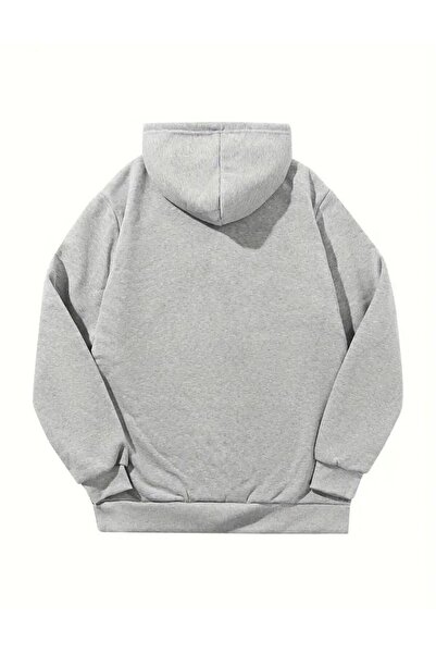 FİTGO Унісекс сірий капюшон з капюшоном і кишенями
