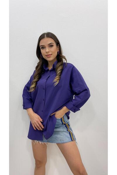 MODA Cămașă de bază cu mânecă lungă oversize pentru femei Nazline