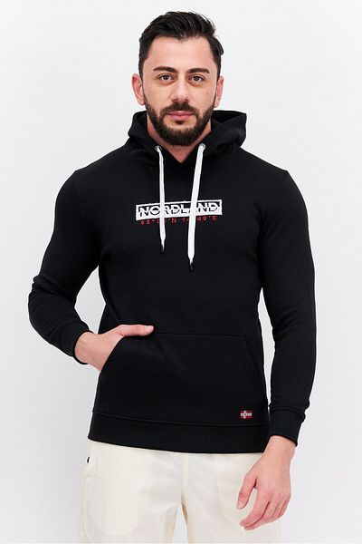 Nordland Men Sportswear Fit Long Sleeve Outdoor Hoodie Sweatshirt, Black