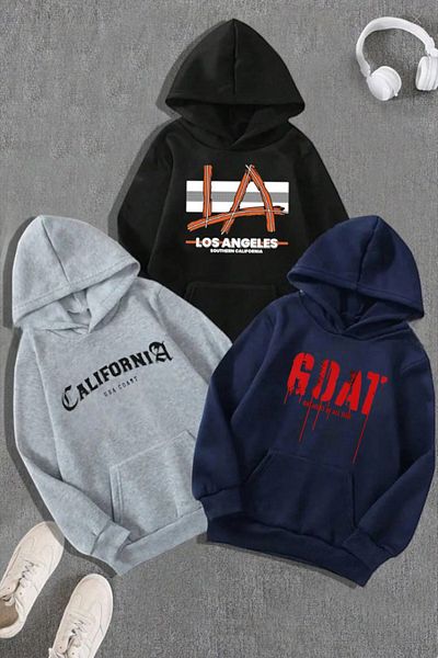 han elegant 3 пакета унисекс суитчър с щампа