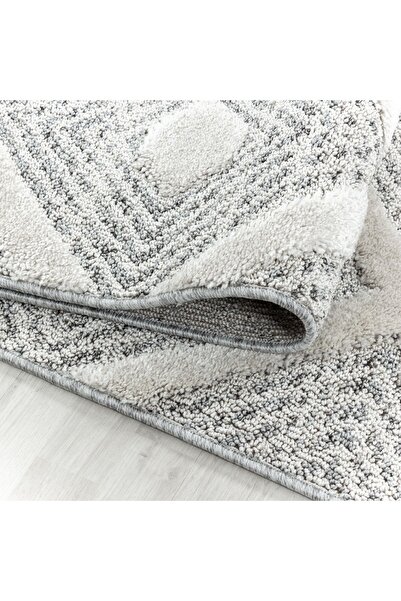 Enva Home Yumoş Post Peluş Shaggy Üst Kalite % 100 Polipropilen Tozumaz Jüt Taban Oda Koridor Halısı 4707 Gri