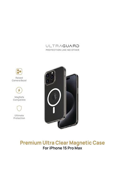 ULTRAGUARD جراب مغناطيسي فائق الوضوح لهاتف آيفون 15 برو ماكس