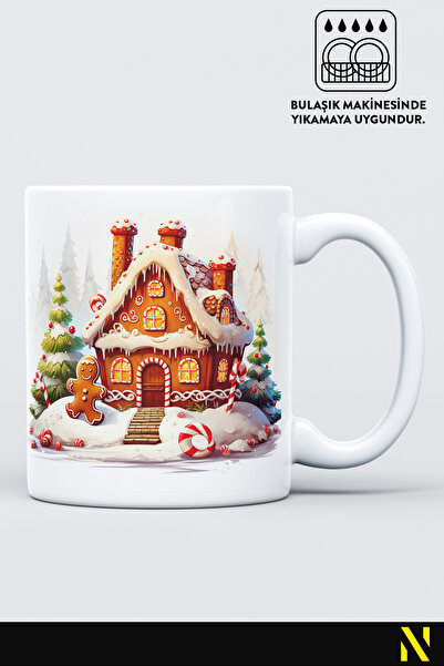 nilizma كوب بورسلين على شكل رجل كوكيز تحت عنوان رأس السنة الجديدة