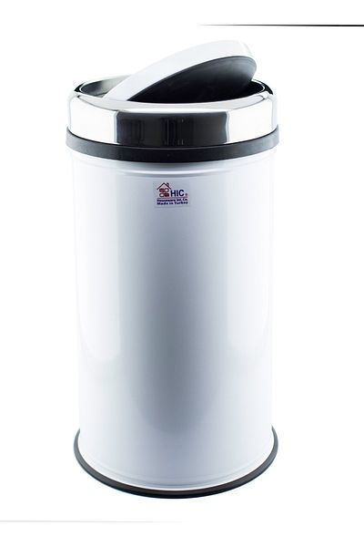 HIC Wastebasket steel white color size 20 liters