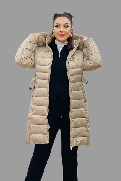 Kayra Suni Kürklü Kapüşonlu Anorak Mont 27303-24K