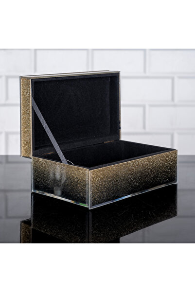 ZETT AYNALI SANDIK GOLD MÜCEVHER SANDIĞI SAKLAMA KUTUSU 21X13X8,5
