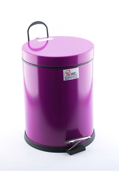 HIC Wastebasket steel purple color 5 liters