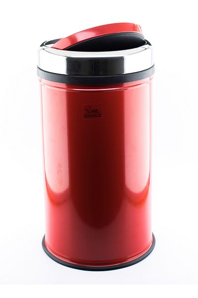 HIC Wastebasket steel red color size 20 liters