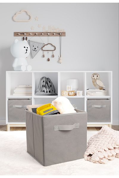 ADARYA HOME Under Cabinet Laundry and Toy Organizer Storage Box Without Lid |   30X30X30 cm (Anthracite)