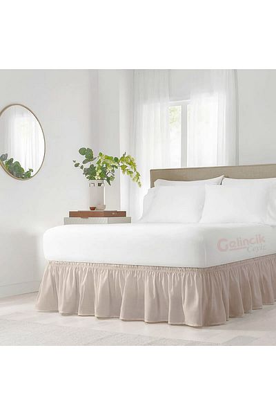 Gelincik Çeyiz Base Ruffle, Base Skirt, For Xxl 200 X 200 Bed, 42x900cm