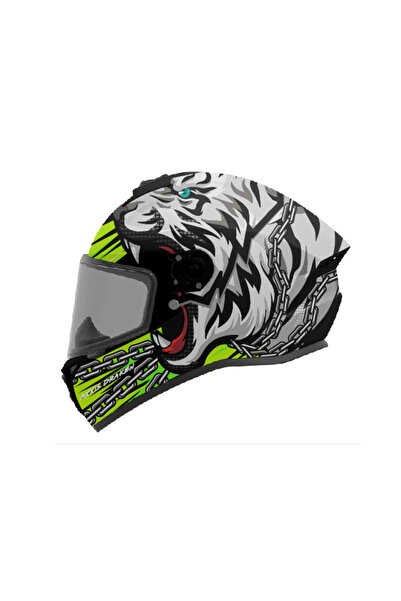 AXXIS Draken S Roar B3 Matt Fluor Yellow Kapalı Motosiklet Kaskı + Yedek Siya...