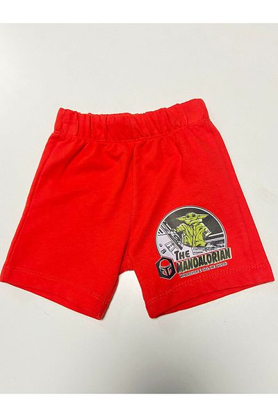 Kübra Tekstil Boy's Red 100% Cotton Printed Shorts 2144