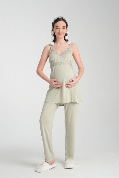 Effortt Venera Effortt Maternity Hamle Pajama Set Striped Set