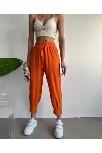 ESCBUTİK Narančasta ženska trenerka sa naboranim tkaninom Naborano