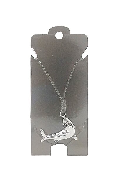 BONCADAS Köpekbalıklı Ip Askılı Ve Krom Çelik Kaplamalı Tribal Kolye