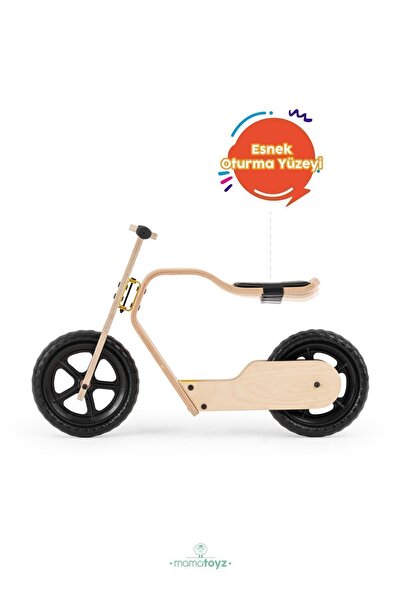 Genel Markalar Rideme Ahşap Denge Bisikleti - Pedalsız Çocuk Bisikleti - Doğal Ahşap - 2 Yaş
