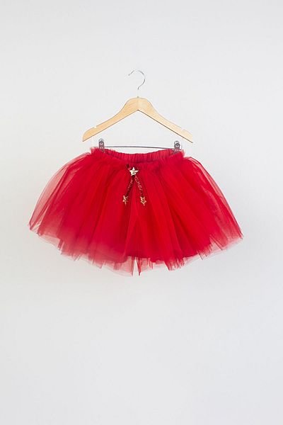 DUCA Fluffy Christmas Tutu Skirt with Led Fairy Lights and Bow -New Year