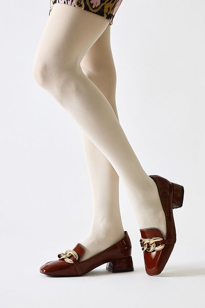 Limoya Fenna Burgundy Patent Leather Buckle Detailed Women's Casual Shoes