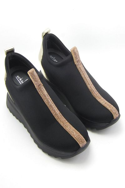 Erkan Saçmacı Pantofi casual cu umplutură ascunsă Luminita Black Gold