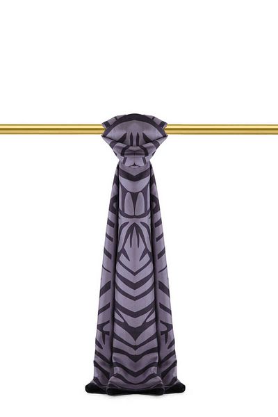 Bursa İpek Μπλε Navy Ekin Pattern Twill Silk Shawl
