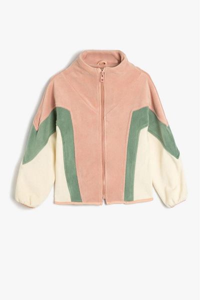 Koton Girls' Fleece Sweatshirt Stand Collar Half Zip Long Sleeve