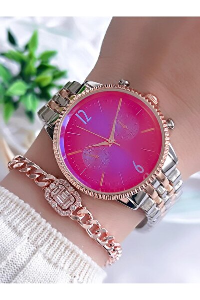 Coliseum Spor Renkli Cam Vintage Kasa Özel Seri Kadın Kol Saati+Bileklik WDR....
