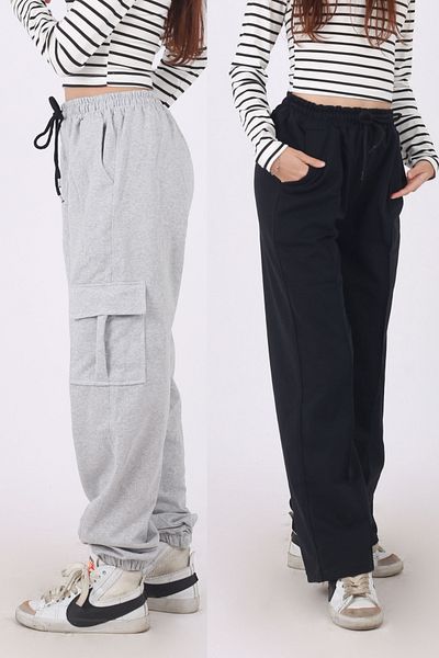 Merry Store 2-Piece Seasonal Cargo Pocket and Pipe Leg Sweatpants