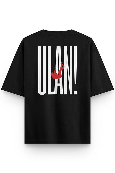 Overoz Μπλουζάκι Unisex Oversize - Μαύρο, Εκτύπωση Πίσω, Μίνιμαλ Τυπογραφία 1316