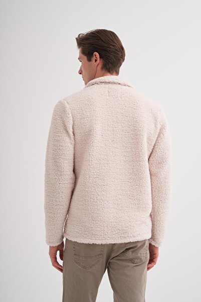 Cazador Caz 5096 Kürklü Ekru Erkek Sweat Hırka