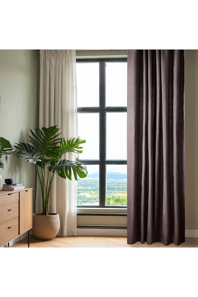Nuvomon Anthracite Seoul Background Curtain - 140x270 cm
