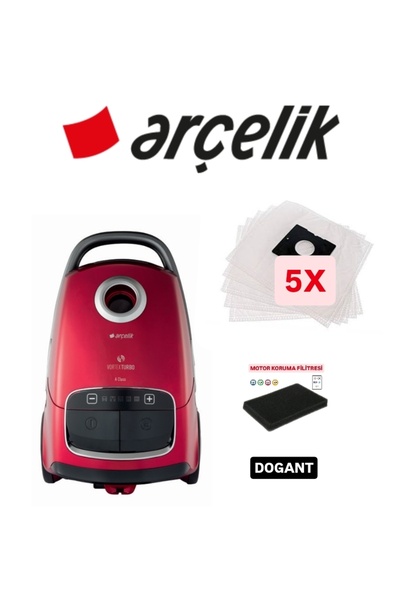 Dogant Arçelik S4540 T - 10 قطع كيس غبار للمكنسة الكهربائية بفلتر المحرك